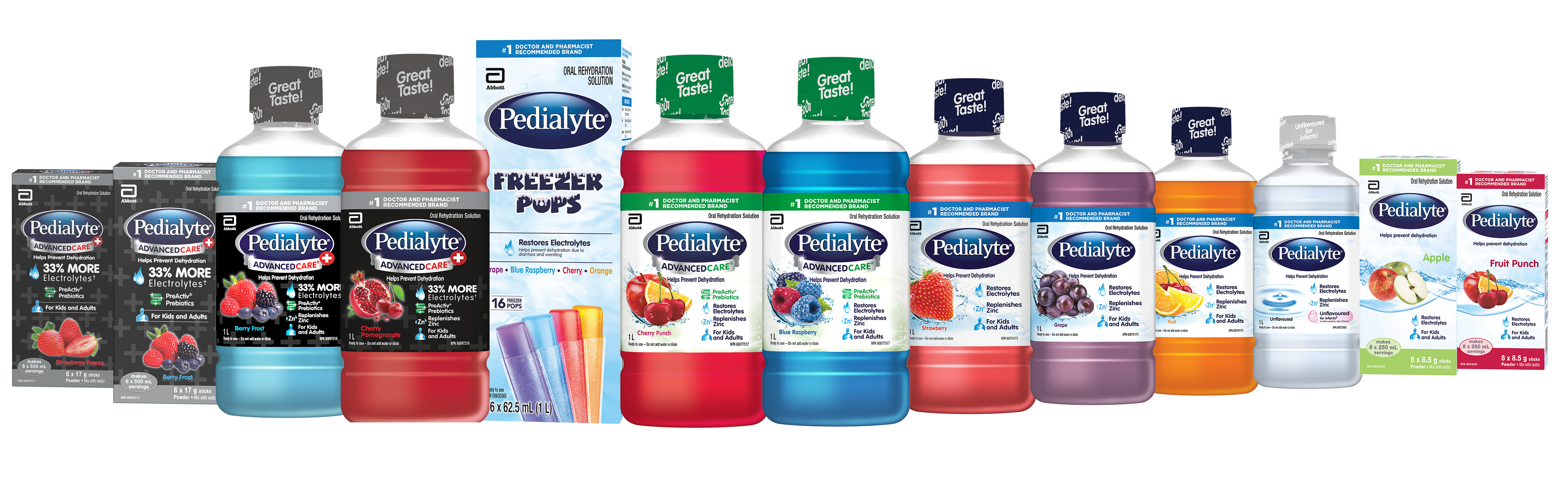 Pedialyte products help to replenish electrolytes and prevent dehydration in children and adults